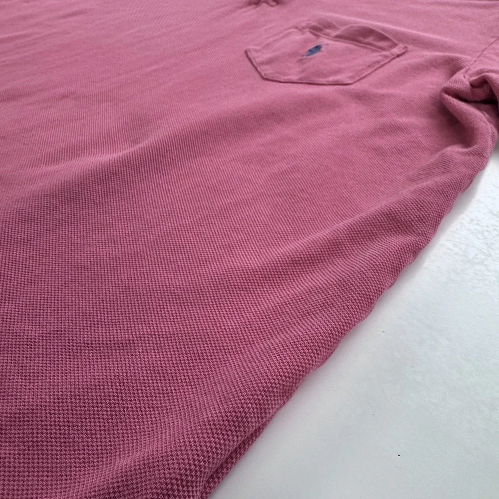POLO RALPH LAUREN Short Sleeve Polo Pocket Shirt Mens Medium Custom Fit Pink